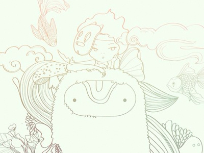 Preview character fish friends illustration ilustracion kids monster sketch vector