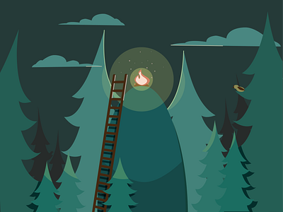 Bonfire in the forest bonfire forest illustration illustrator