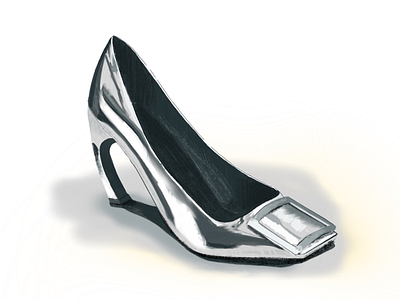 Today’s challenge: metallic shoe.