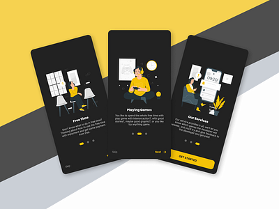 Onboarding screen redesign mobile gametester apps illustration mobileapp redesign ui