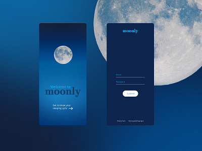 Dail UI :: 001 app app design daily 100 daily 100 challenge daily ui daily ui 001 dailyui design mobile app design mobile ui moon sign up signup sleeping app ui uidesign ux