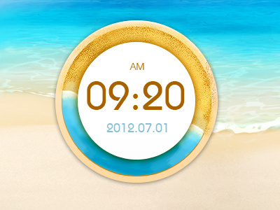 clock clock icon ocean sand