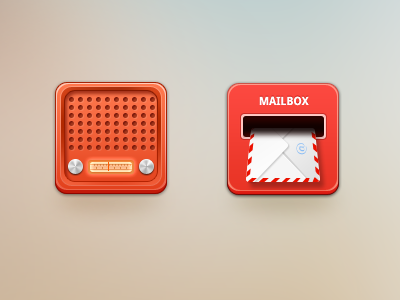 red Icon email radio