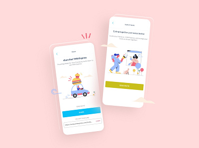 YMH Invite Friends Design app app ui app ui design application food app invite friends mobile mobile app mobile application pick up share ui design user interface design ux