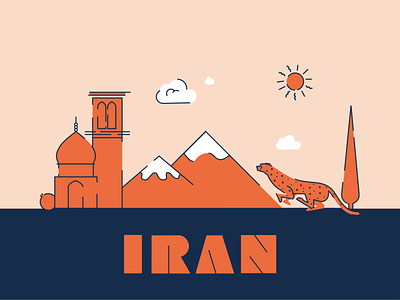 Minimal Iranian Heritage Symbols building cheetah design graphic design heritage icons illustration iran iranian icons map map design minimal symbols tree vector