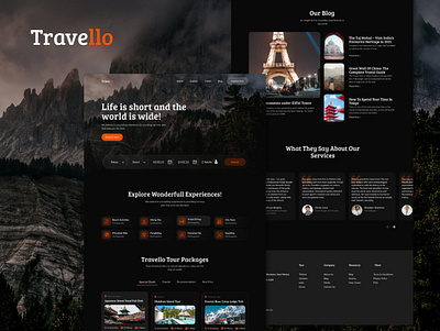 Travello - Travel Website Landing Page design travelwebsite ui uiux web design webdesign webdesigner