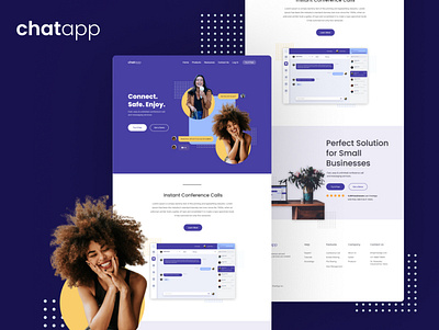 ChatApp Website - Landing Page figma ui ui design uidaily uidailychallenge uiux webdesign webdesigner websiteui