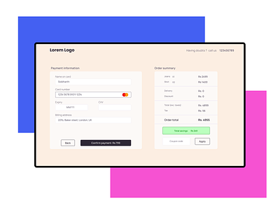 Card checkout form checkout page dailyui figma payment page ui ux