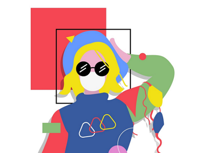 Summer 2020 abstract art colorful digital art flat art flattenthecurve geometric art portrait stayhome vector