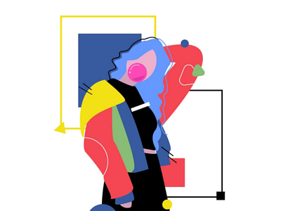 Bubblegum pop abstract colorful flat flat art geometric art ui vector vector art