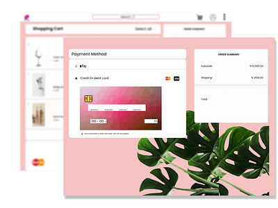 A credit card checkout page