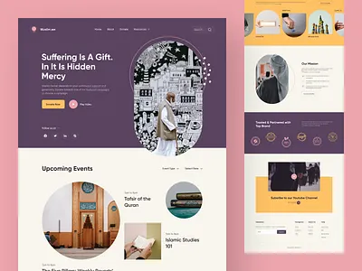 Muslim Community Web Landing Page charity clean community desktop header hero hero header islamic landing landing page modern muslim platform tanim ui ux web web design website website design