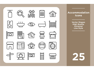 Accommodation Icons Set