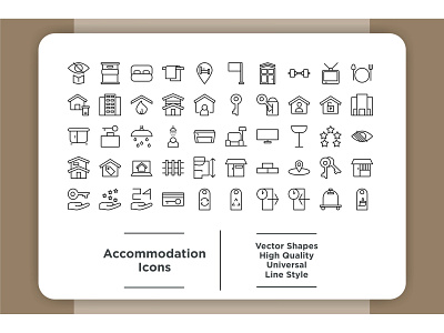 Accommodation Icons Set