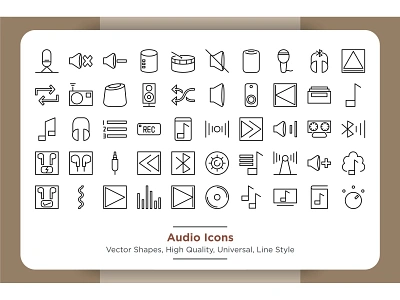 Audio Icons Set 2 audio button design element graphic icon illustration isolated loudspeaker media music sign sound speaker symbol vector voice volume wave white