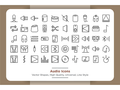 Audio Icons Set 2 audio button design element graphic icon illustration isolated loudspeaker media music sign sound speaker symbol vector voice volume wave white