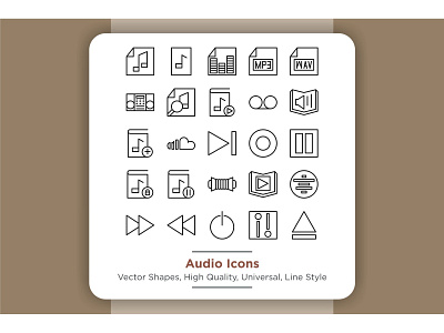 Audio Icons Set 3 audio button design element graphic icon illustration isolated loudspeaker media music sign sound speaker symbol vector voice volume wave white