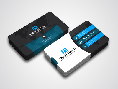 Professional Business Card black branding business card corporate creative design flyer graphic illustration modern professional standard template web