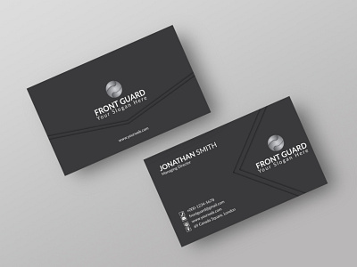 Corporate Business Card black brand branding business card corporate creative design graphic illustration modern print professional stationery template web