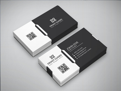 Corporate Business Card black branding business card corporate creative design griphic illustration logo modern professional simple stationery template ui unique vector web