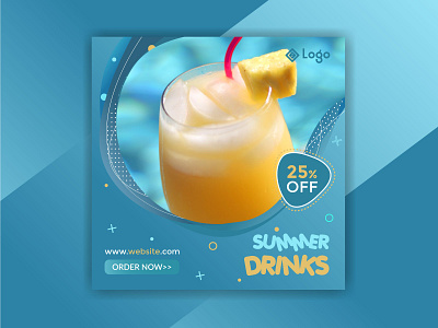 Fresh Drinks Social Media Ads Banner ads advertising banner branding corporate creative design graphic illustration marketing modern post product promotion socialmedia template vector web