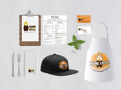 Momo Grill Branding brainstorming branding design graphic design logo vector