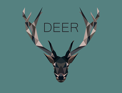 Deer Low poly abstract amateur animal beginner cerf deer illustration illustrator logo low poly