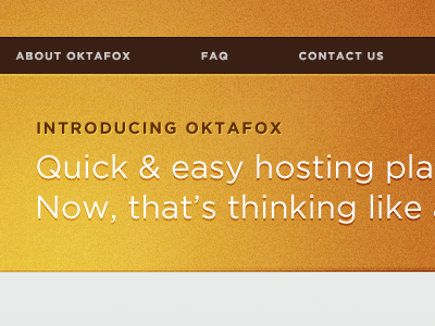 OKTAFOX Introduction brown fox oktafox orange typography