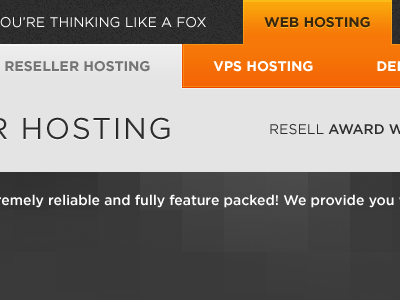 Orange Hosting Design black dark fox gray grey hosting orange