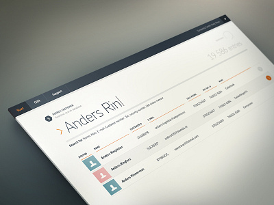 Customer Admin - Search admin crm flat menu navigation search ui ux