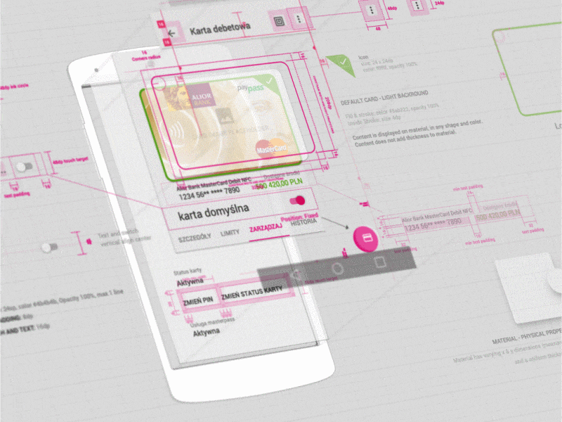 T-mobile Banking App / atomic design 2016 3d app app design atomic design banking card component design design dimensions finance focus guidelines magenta material design t mobile z depth