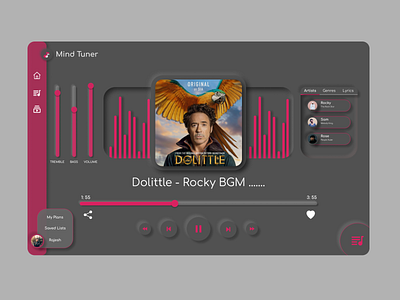 Music Player illustration mindful neumorphic ux