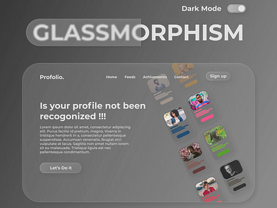 Glassmorphism Dark 2021 glassmorphism latest portfolio profile trends trendy design ui