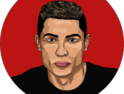 Ronaldo's Portrait Illustration 2021 art artwork fine art illustration illustrator portrait portrait art portrait illustration rajesh2021 realistic ronaldo vectorart