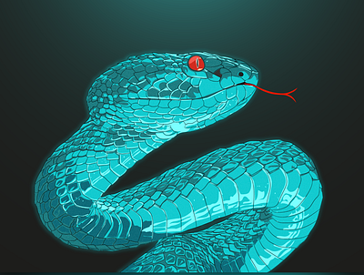 Blue Viper 2021 2d art awesome blue digitalart epic glow graphics illustration illustrator realistic snake stunning venom viper