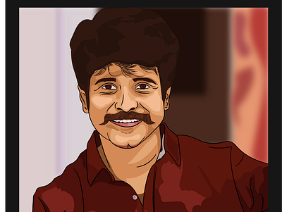 Portrait Illustration (Siva Karthikeyan) 2021 2d epic illustration illustrator kollywood mindful neumorphic tamil