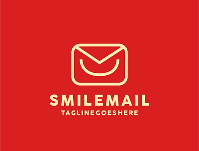 Smile Mail Logo app company creative design graphic icon line logo mail mailbox minimal outline smile tech technology vector web website