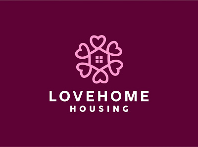 Love Home Logo app company design graphic home house icon logo love tech technology vector