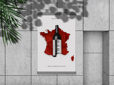 Merlot wine poster branding design france graphic design map merlot minimal music packaging piano poster poster art poster design smm socialmedia vector wine wine bottle