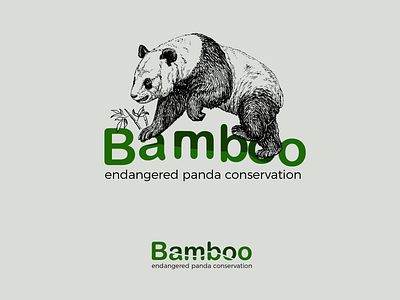 Day 3 - Daily logo Challenge - BAMBOO bamboo dailylogochallenge endangered animals illustration logo panda panda logo