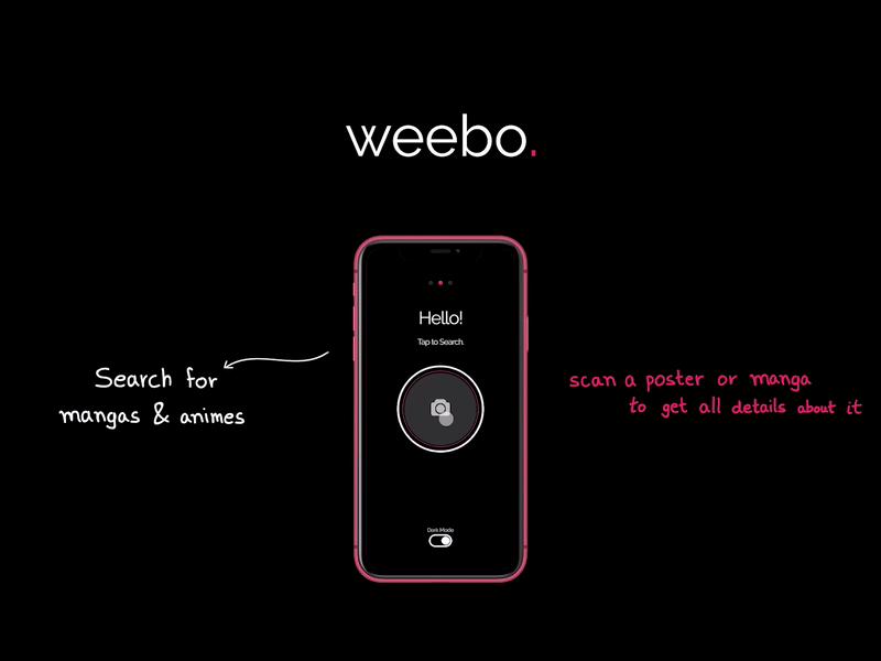 search - weebo. anime app design manga mobile app design mobile ui ui ux weebo