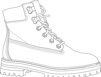 Boots with no puss boot illustration lineart manual shoe