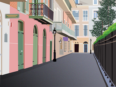 Street of my dreams background illustration landscape landscape illustration real photo sticker trace vector