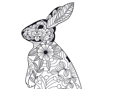 Jojo Bunny animal bunny flat flower illustration lineart rabbit vector