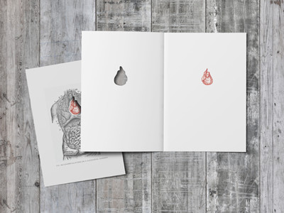 Post Surgery Greeting Card - Heart anatomy card die cut graphic design greeting card heart vintage wood