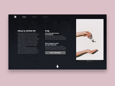 Landing page for COVID-19.