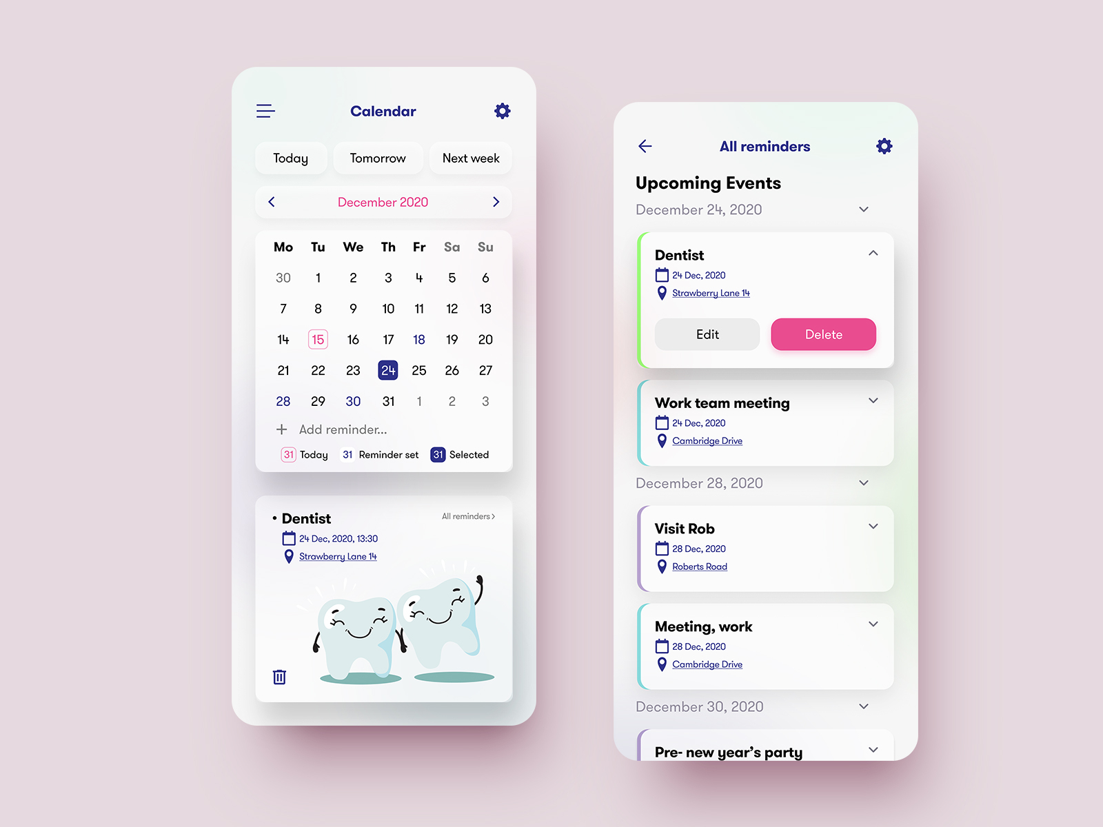 Free Download - Calender UI/UX Design Concept by Najim Doudouh on Dribbble