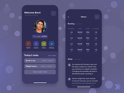 Fitness App UI/UX Design Concept