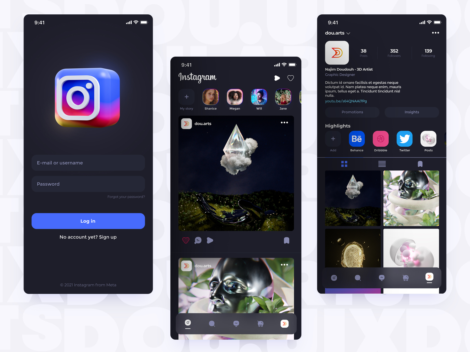 Instagram Ui Ux Design Concept Process Video By Najim Doudouh On Dribbble