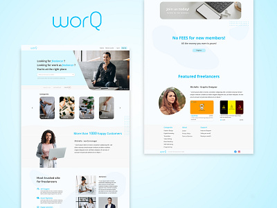 worQ web blue design designs minimal ui web webdesign